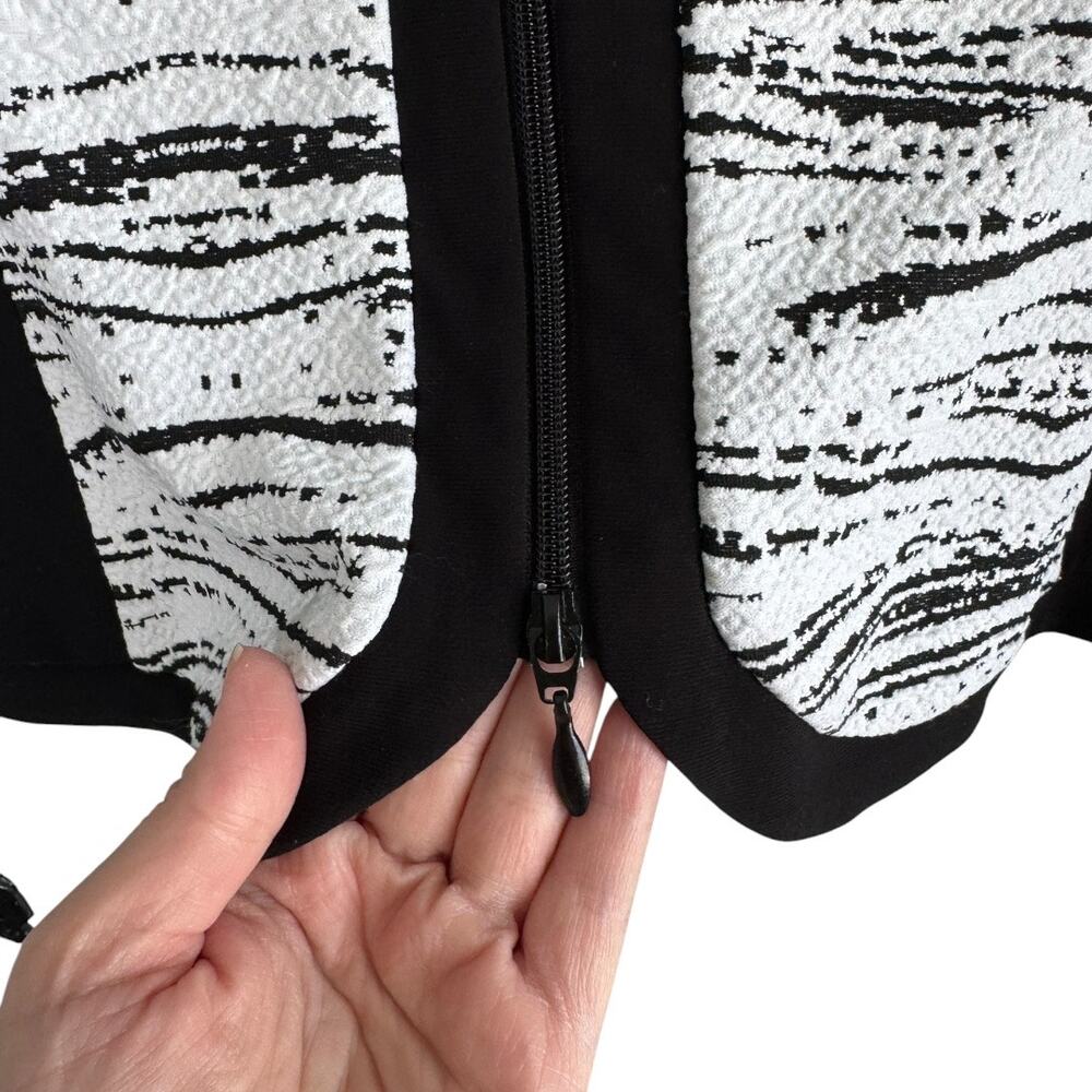 Vintage 1980 VTG Joseph Ribkoff Black White Colorblock Zip Front Jacket Size 8 - Picture 6 of 11